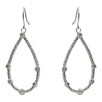 Vieste Open Teardrop Faceted Simulated Stone Nickel Free Earrings
