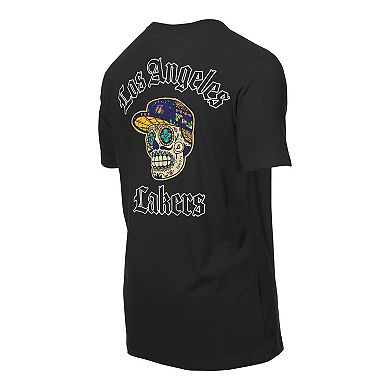 Men's New Era Black Los Angeles Lakers Sugar Skulls T-Shirt