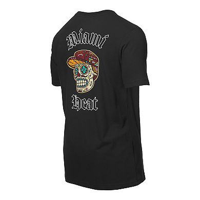 Men's New Era Black Miami Heat Sugar Skulls T-Shirt