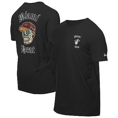 Men's New Era Black Miami Heat Sugar Skulls T-Shirt