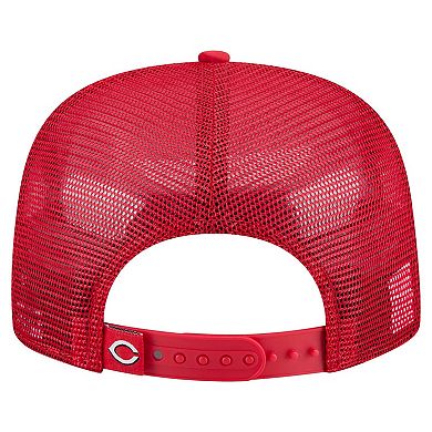 Men's New Era Red Cincinnati Reds Retro Satin Script Golfer Adjustable Hat