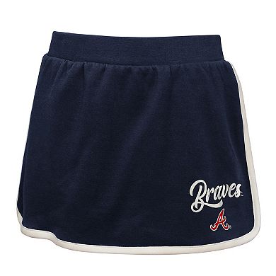Girls Youth Navy Atlanta Braves Base Trainer Johnny Polo and Skort Set