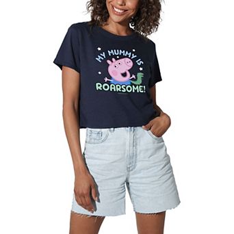Women's Peppa Pig Mummy Is Roarsome Crop Tee