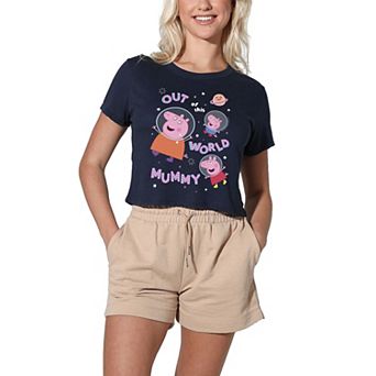 Women's Peppa Pig Out Of This World Mummy Crop Tee
