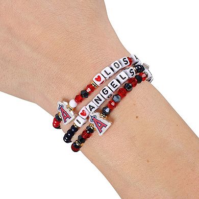 FOCO Los Angeles Angels 3-Pack Friendship Bracelet Set