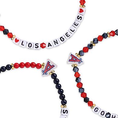 FOCO Los Angeles Angels 3-Pack Friendship Bracelet Set
