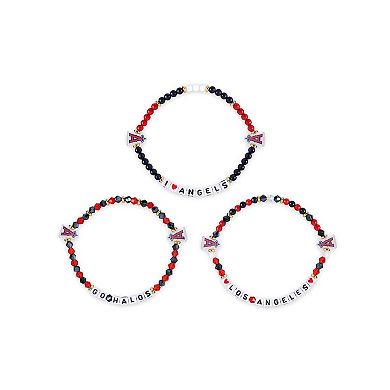 FOCO Los Angeles Angels 3-Pack Friendship Bracelet Set