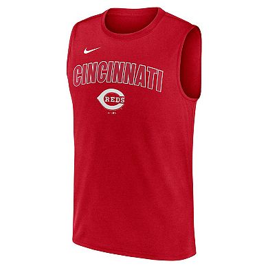 Men's Nike Red Cincinnati Reds Knockout Performance Muscle Tank Top
