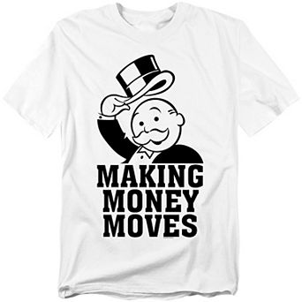 Big & Tall Original & Unrestored Monopoly Making Money Moves Graphic Tee