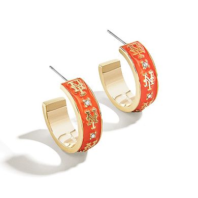 WEAR By Erin Andrews x BaubleBar New York Mets Enamel Hoop Earrings