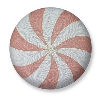 St. Nicholas Square® Beaded Peppermint Decorative Throw Pillow