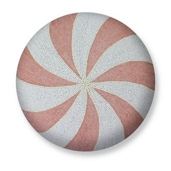 St. Nicholas Square® Beaded Peppermint Decorative Throw Pillow