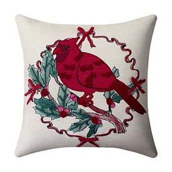St. Nicholas Square® Faux Linen Cardinal Decorative Throw Pillow