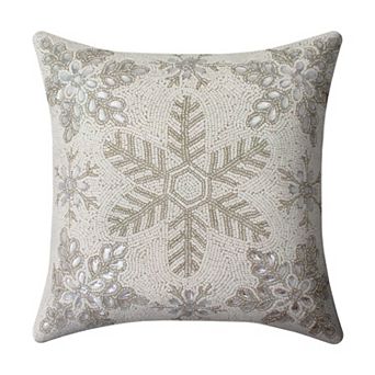 St. Nicholas Square® Beaded Snowflake Decorative Throw Pillow