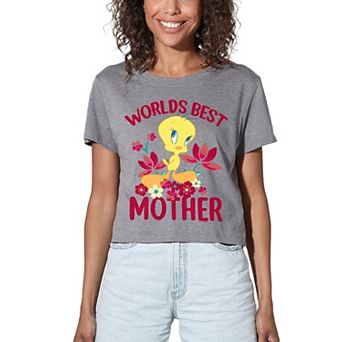 Women's Tweety Best Mom Graphic Crop Tee