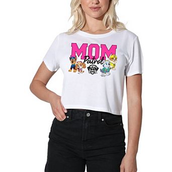Women's Mom Paw Patrol Graphic Crop Tee