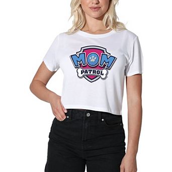 Women's Mom Paw Patrol Logo Graphic Crop Tee