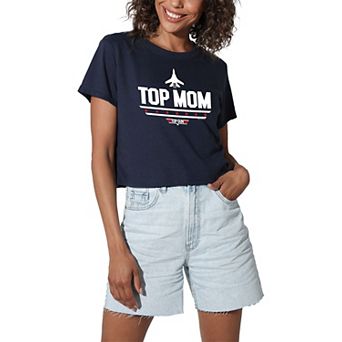 Women's Top Gun Top Mom Graphic Crop Tee