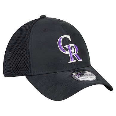 Youth New Era Black Colorado Rockies Camo 39THIRTY Flex Hat