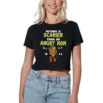 Women's Nothing Scarier Than An Angry Mom Crop Tee