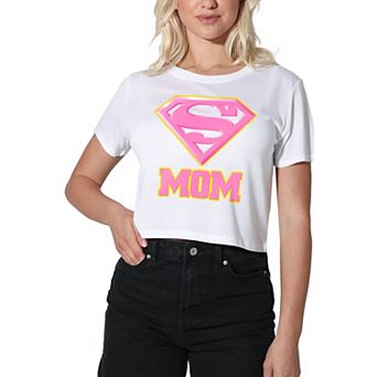 Women's DC Comics Superman Super Mom Cropped Graphic Tee