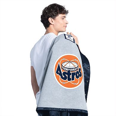 Men's Starter Navy Houston Astros Cooperstown Collection Point Man Full-Snap Coaches Jacket