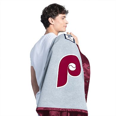 Men's Starter Burgundy Philadelphia Phillies Cooperstown Collection Point Man Full-Snap Coaches Jacket