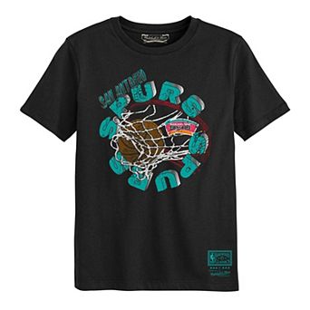 Preschool Mitchell & Ness Black San Antonio Spurs In The Net T-Shirt