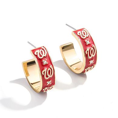 WEAR By Erin Andrews x BaubleBar Washington Nationals Enamel Hoop Earrings