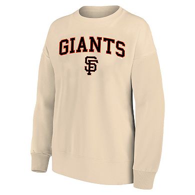 Women's Profile Oatmeal San Francisco Giants Plus Size French Terry Pullover Sweatshirt