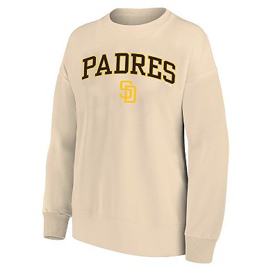 Women's Profile Oatmeal San Diego Padres Plus Size French Terry Pullover Sweatshirt