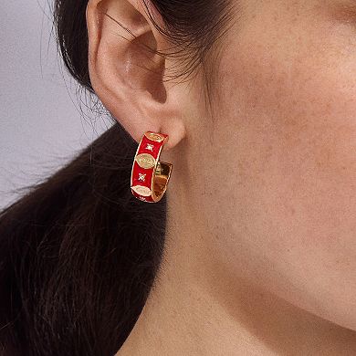 WEAR By Erin Andrews x BaubleBar Cincinnati Reds Enamel Hoop Earrings