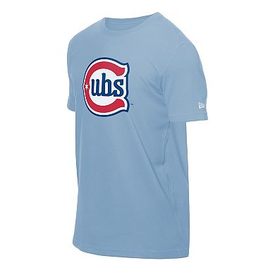 Men's New Era Light Blue Chicago Cubs Star Alternate Logo T-Shirt