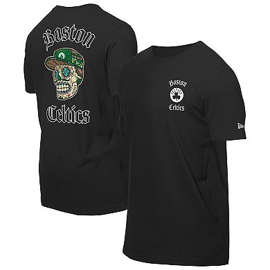 Men's New Era Black Boston Celtics Sugar Skulls T-Shirt