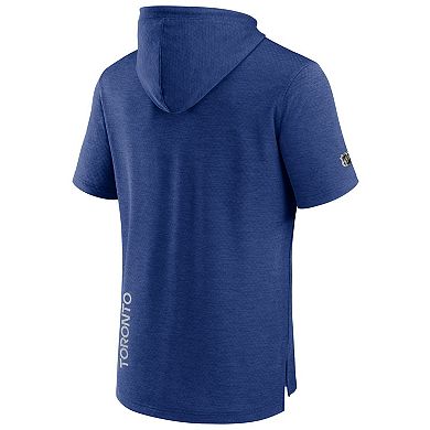 Men's Fanatics Heather Blue Toronto Maple Leafs Authentic Pro Short Sleeve Pullover Hoodie