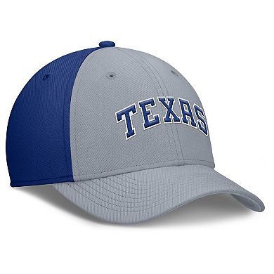 Men's Nike Gray/Royal Texas Rangers Rise Swoosh Performance Flex Hat