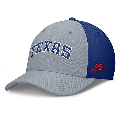 Men's Nike Gray/Royal Texas Rangers Rise Swoosh Performance Flex Hat