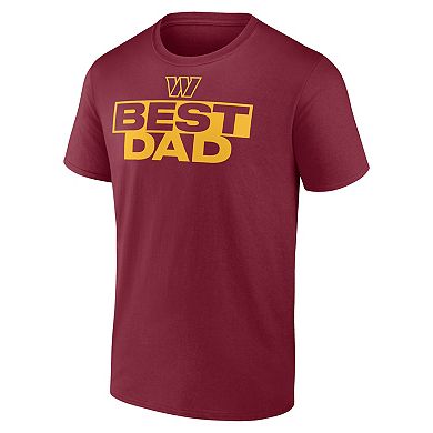Men's Burgundy Washington Commanders Best Dad T-Shirt