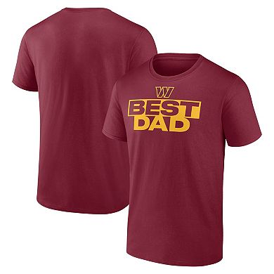 Men's Burgundy Washington Commanders Best Dad T-Shirt