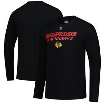 Men's Fanatics Black Chicago Blackhawks Authentic Pro Primary Logo Long Sleeve T-Shirt