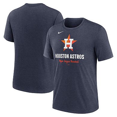 Men's Nike Heather Navy Houston Astros Logo Tri-Blend T-Shirt
