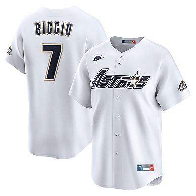 Men's Nike Craig Biggio White Houston Astros Throwback Cooperstown Collection Limited Jersey