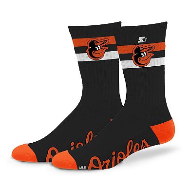 Unisex Starter Baltimore Orioles Team Color Two-Stripe Crew Socks