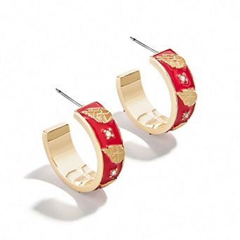 WEAR By Erin Andrews x BaubleBar Cleveland Guardians Enamel Hoop Earrings