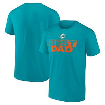 Men's Aqua Miami Dolphins Best Dad T-Shirt