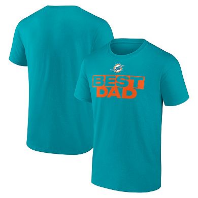 Men's Aqua Miami Dolphins Best Dad T-Shirt