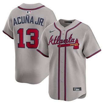 Men's Nike Ronald Acuña Jr. Gray Atlanta Braves Road Limited Player Jersey