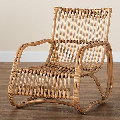 bali & pari Blanca Natural Rattan Lounge Chair