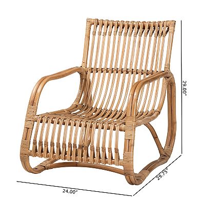 bali & pari Blanca Natural Rattan Lounge Chair