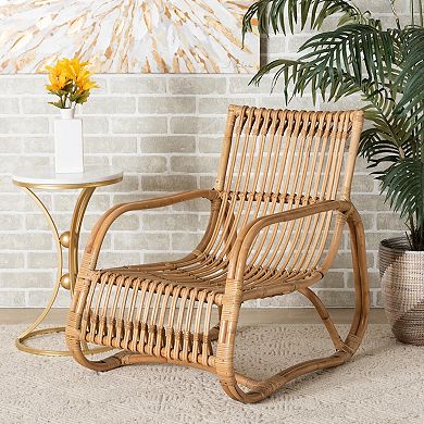 bali & pari Blanca Natural Rattan Lounge Chair
